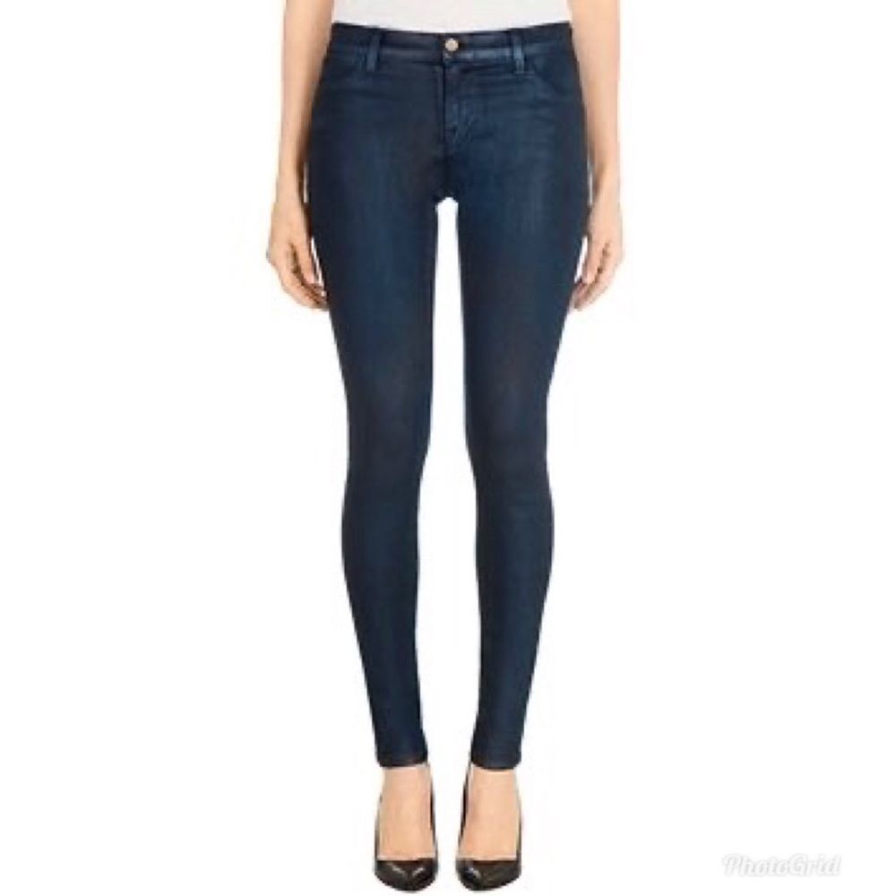 J BRAND Super Skinny Low Rise Ankle Jean Skinnies‎ Dark Wash Blue Black Size 25